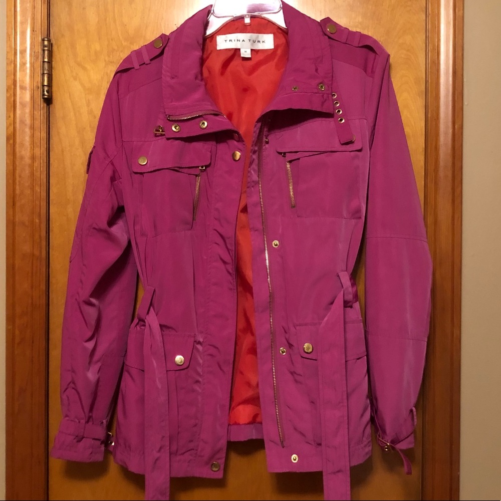 Trina Turk Size M Fuchsia Lightweight Jacket